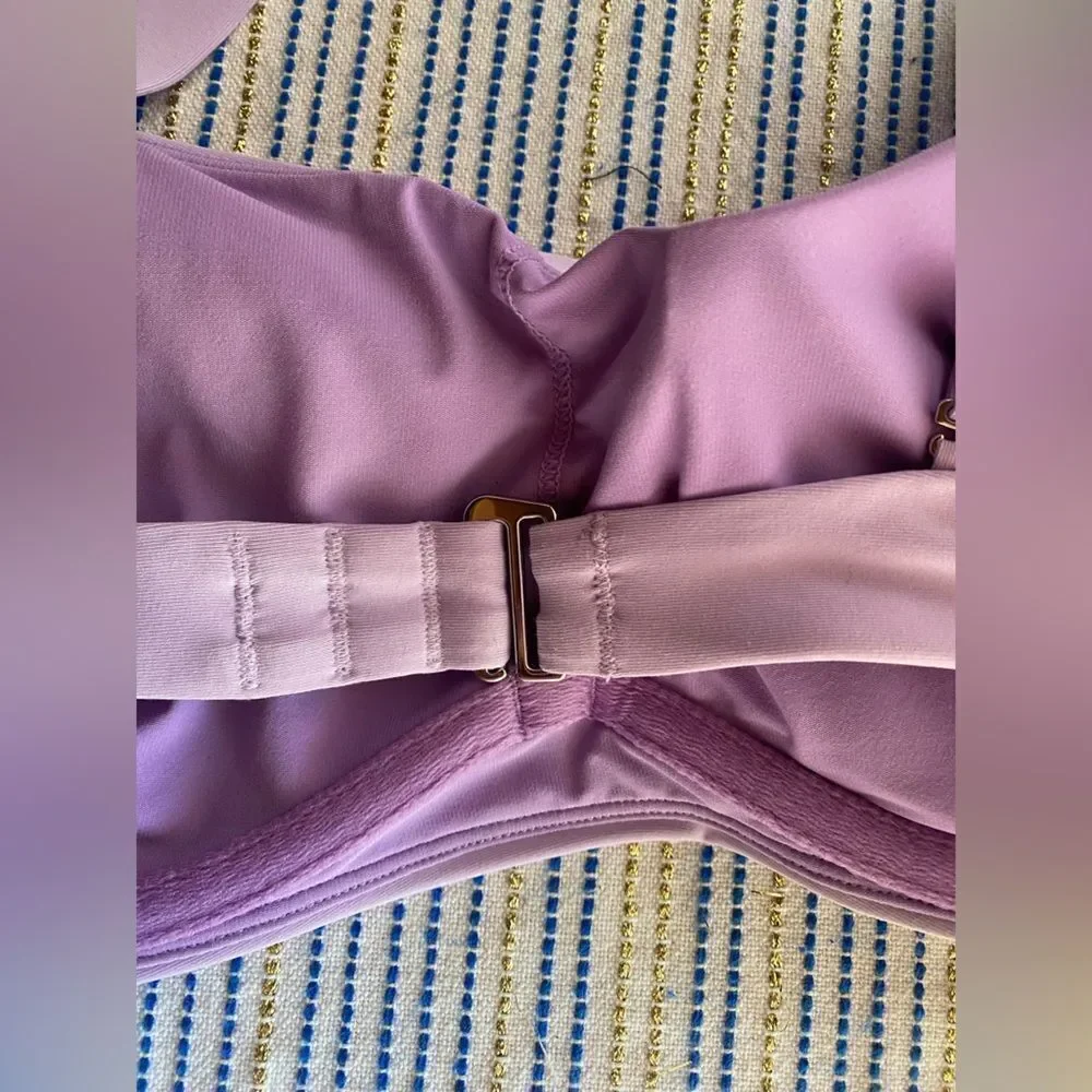 ATHLETA Square Neck Bra Cup Bikini Top Lavender Sz 40D NWT